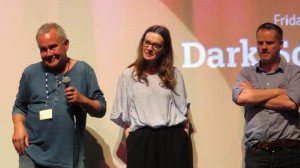 "A Dark Song": Mit dem Produzent David Collins (l), der Hauptdarstellerin Catherine Walker (m) und Regisseur Liam Gavin (r)