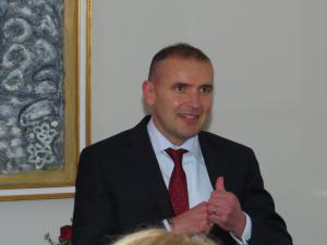 Guðni Th. Jóhannesson, Präsident von Island, beim Empfang zu Ehren von Olivier Assayas