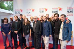 Das Team zu "Big Manni". Vom Regisseur Nick Stein, mit dem Drehbuch von Johannes Betz und Jürgen Rennecke. Hier mit den Schauspielern und der Produzentin.
