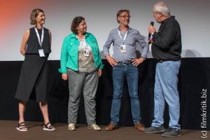 Von den Machern des spannenden Film "Flucht durchs Höllental" kamen Anna Neudert (Producerin), Silvia Lambri (Redaktion ZDF) und der Regisseur Marcus O. Rosenmüller (auch Buch) (vlnr). 