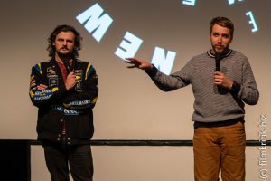 Der Schauspieler Nate Fisher (l) und der Regisseur Carson Lund (r) zeigten ihren Film Eephus.